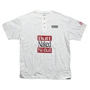 Vintage Winston Cigarettes Butt Naked No Bull Henley T-Shirt